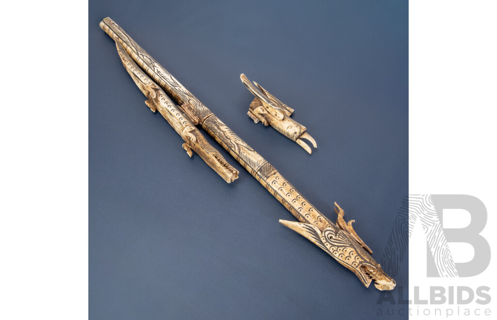 Borneo Dragon Carved Bone Blowgun