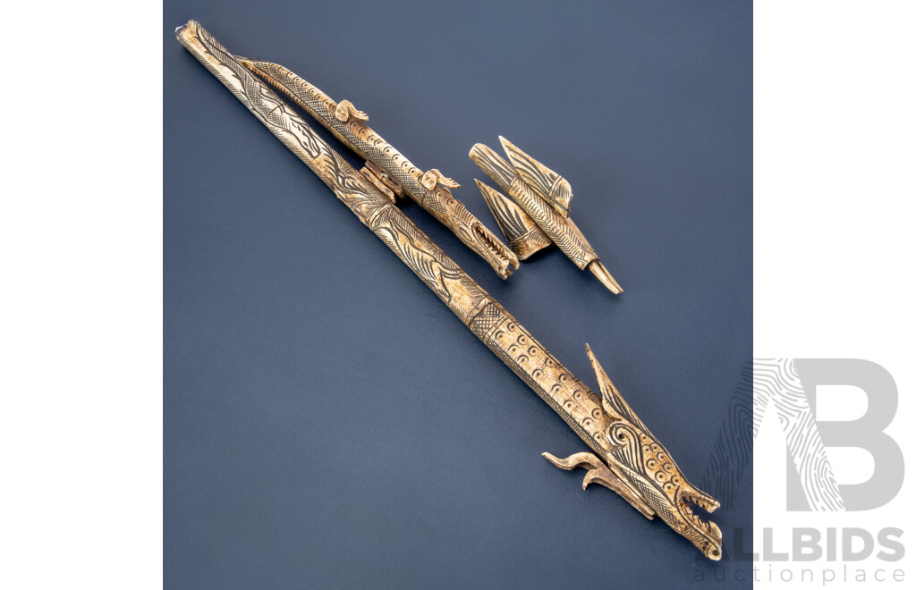 Borneo Dragon Carved Bone Blowgun