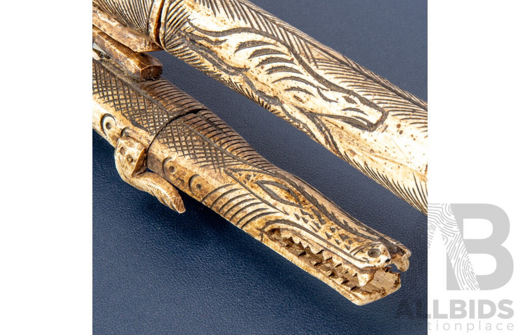 Borneo Dragon Carved Bone Blowgun