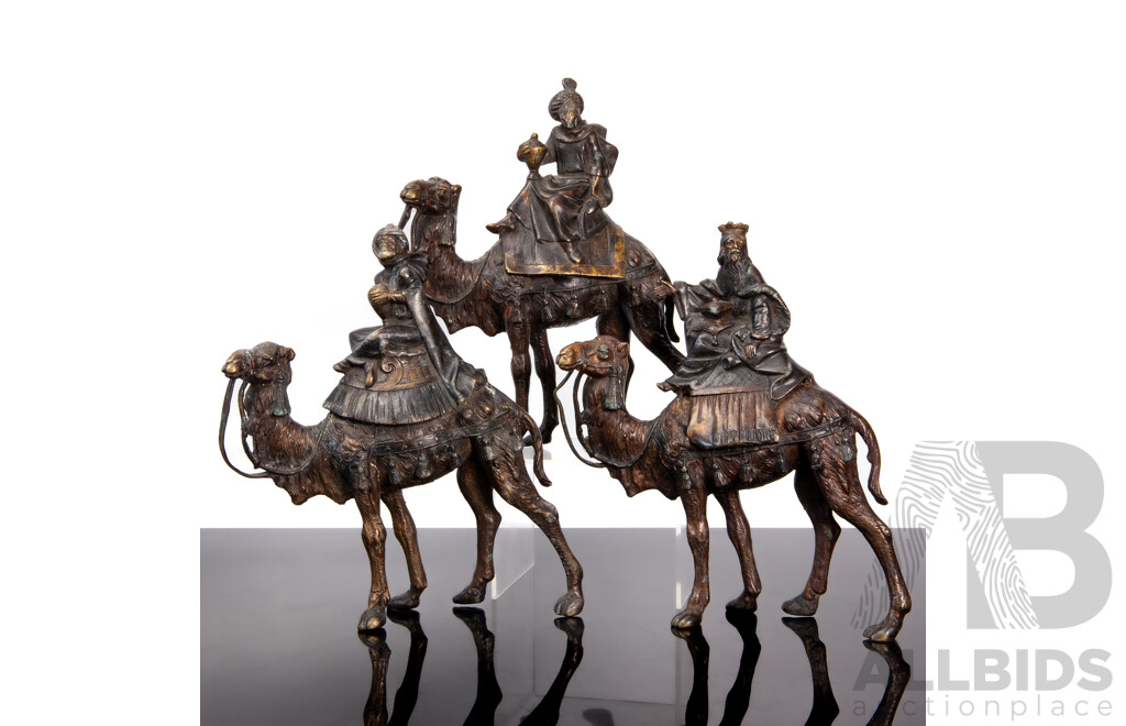 Italian Bronze Three Wise Men on Camels