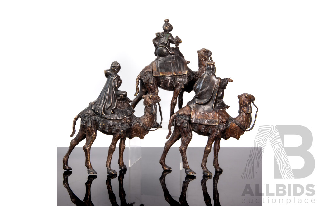 Italian Bronze Three Wise Men on Camels