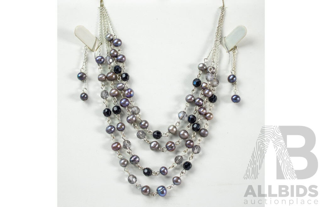 Zamels Sterling Silver and Pearl Jewellery Set