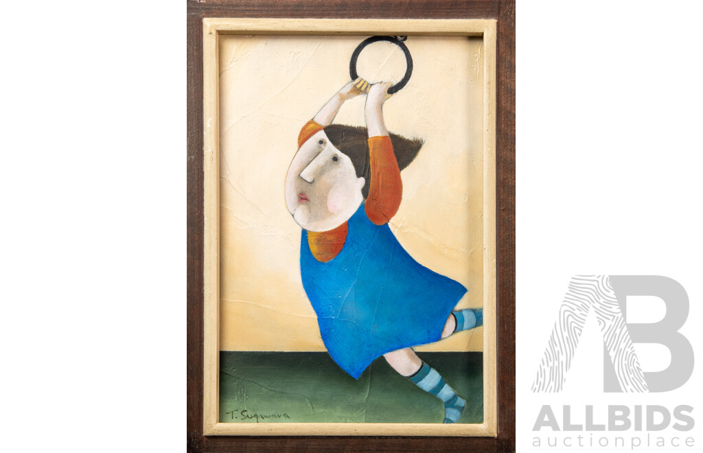 Takehiko Sugawara Pair of Figurative Oil Paintings