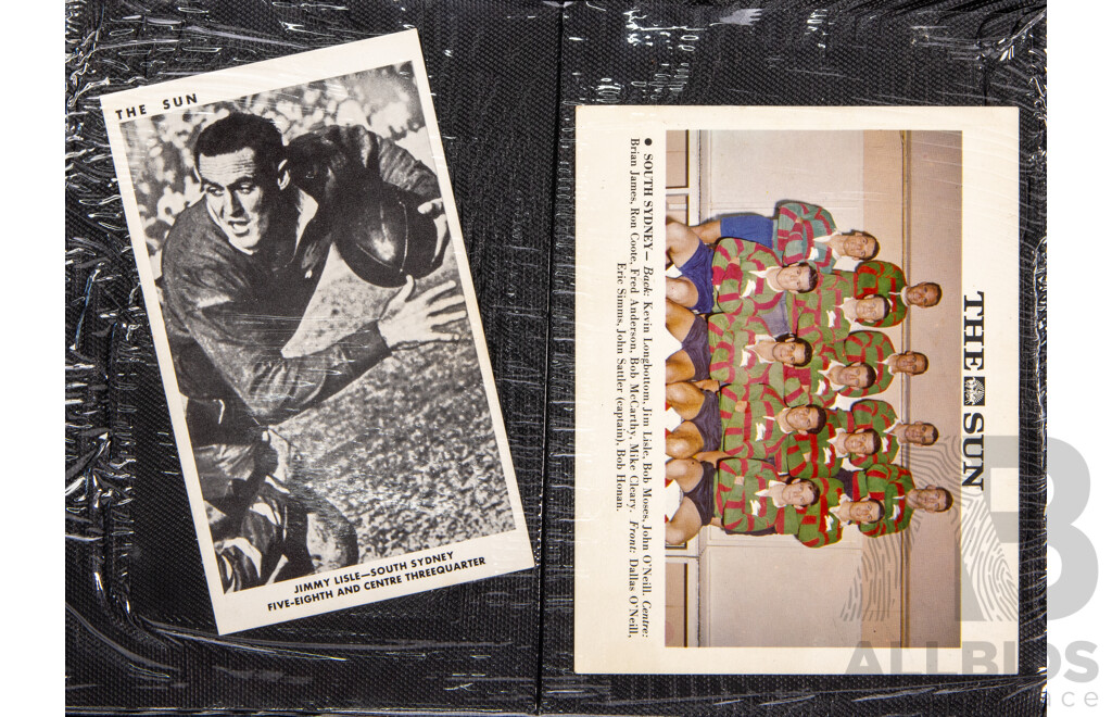 Complete Set of 'The Sun' 1967 Rugby League Cards  Full 50 Player Cards 12 Team Cards (Mint Condition in Folder)