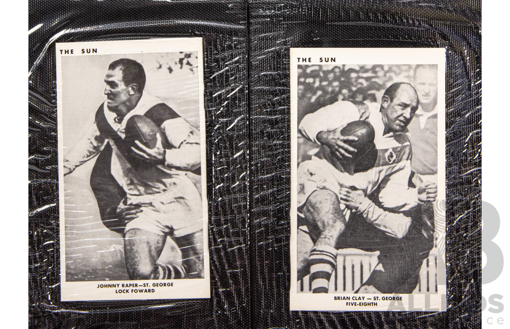 Complete Set of 'The Sun' 1967 Rugby League Cards  Full 50 Player Cards 12 Team Cards (Mint Condition in Folder)