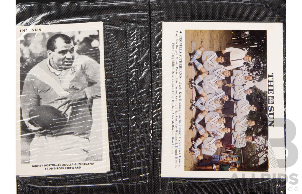 Complete Set of 'The Sun' 1967 Rugby League Cards  Full 50 Player Cards 12 Team Cards (Mint Condition in Folder)