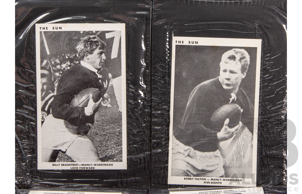 Complete Set of 'The Sun' 1967 Rugby League Cards  Full 50 Player Cards 12 Team Cards (Mint Condition in Folder)