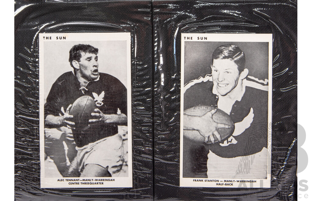 Complete Set of 'The Sun' 1967 Rugby League Cards  Full 50 Player Cards 12 Team Cards (Mint Condition in Folder)