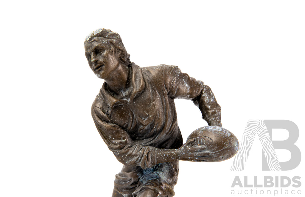 Bronze Sculpture of Rugby Player