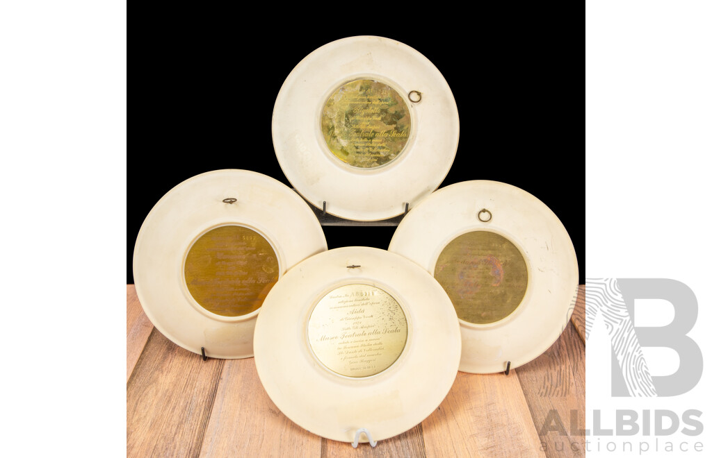 Set of Four Vintage Limited Edition 1979 Bradex Plates - La Scala Grand Opera Series DI VOLTERADICI. Aida, Madam Butterfly, Carmen, Rigoletto