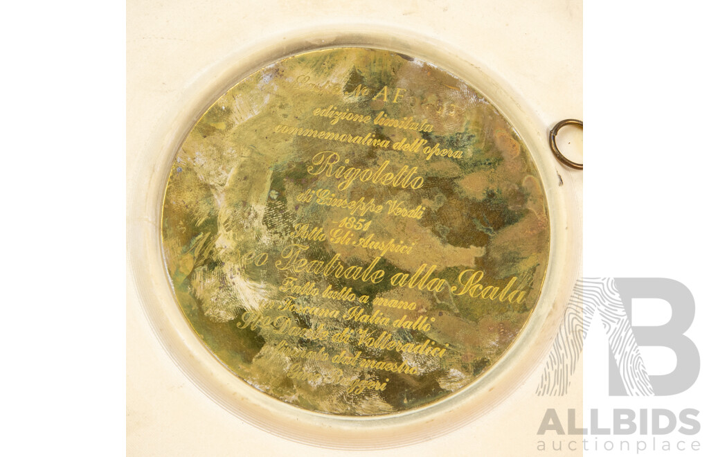 Set of Four Vintage Limited Edition 1979 Bradex Plates - La Scala Grand Opera Series DI VOLTERADICI. Aida, Madam Butterfly, Carmen, Rigoletto