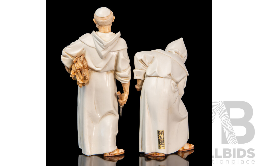 Two Algora (Spain) Porcelain Figures of Monks