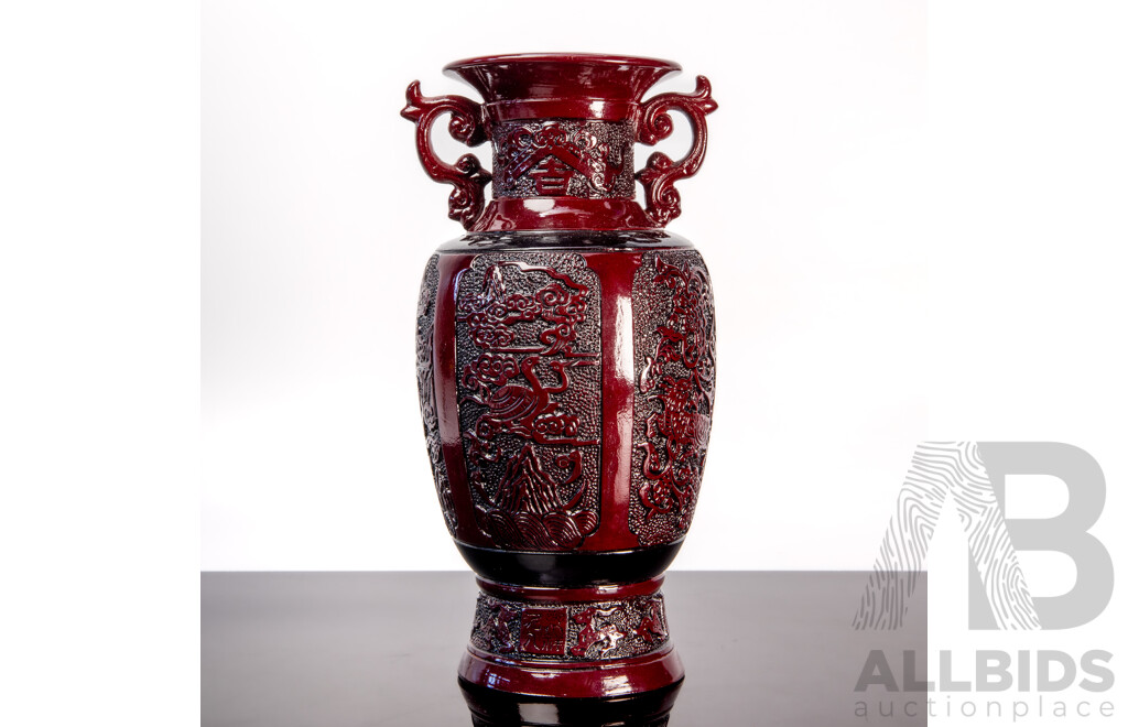 Chinese Blood Glaze Decorated Pottery Vase
