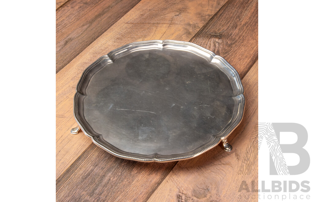 Antique D & J Wellby Silver Tri-Footed Tray, 1903