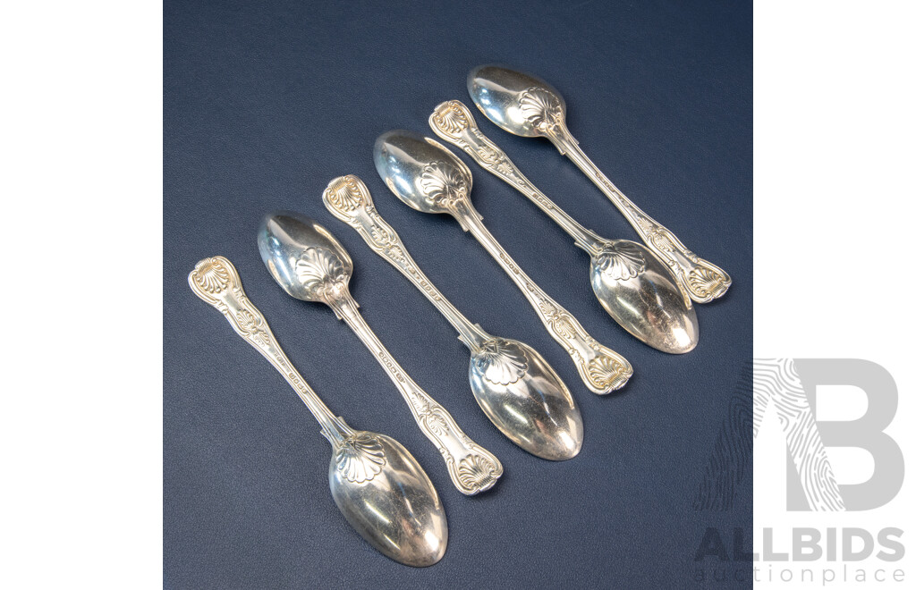 Six Victorian Silver Teaspoons, London, C.1840s