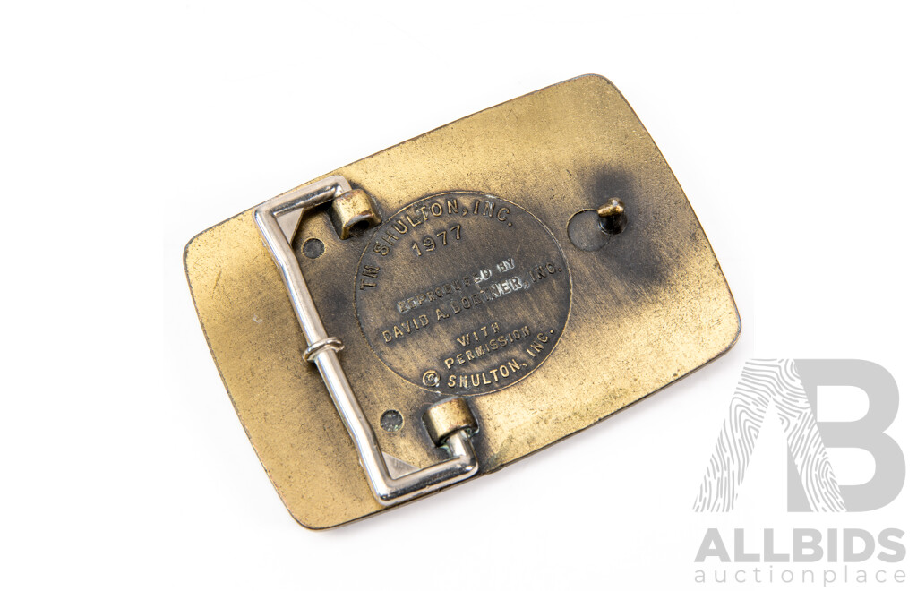 1977 America's Cup Brass Belt Buckle. Won by Ted Turner USA