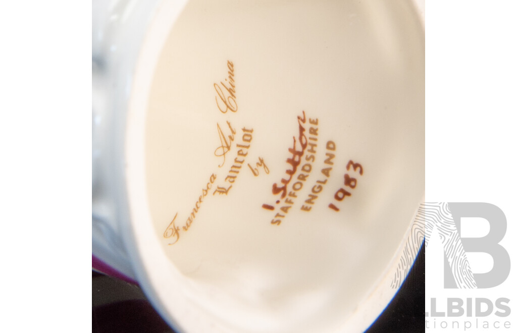 Set of Four Antique Staffordshire China ‘Francesca Art Series’ Candle Snuffers by P. Ansell