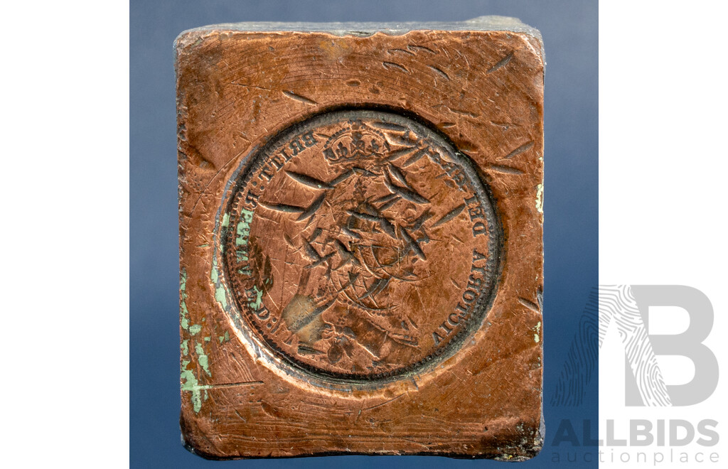 Two Heavy Metal Coin Dies with Reverse Images of Queen Victoria