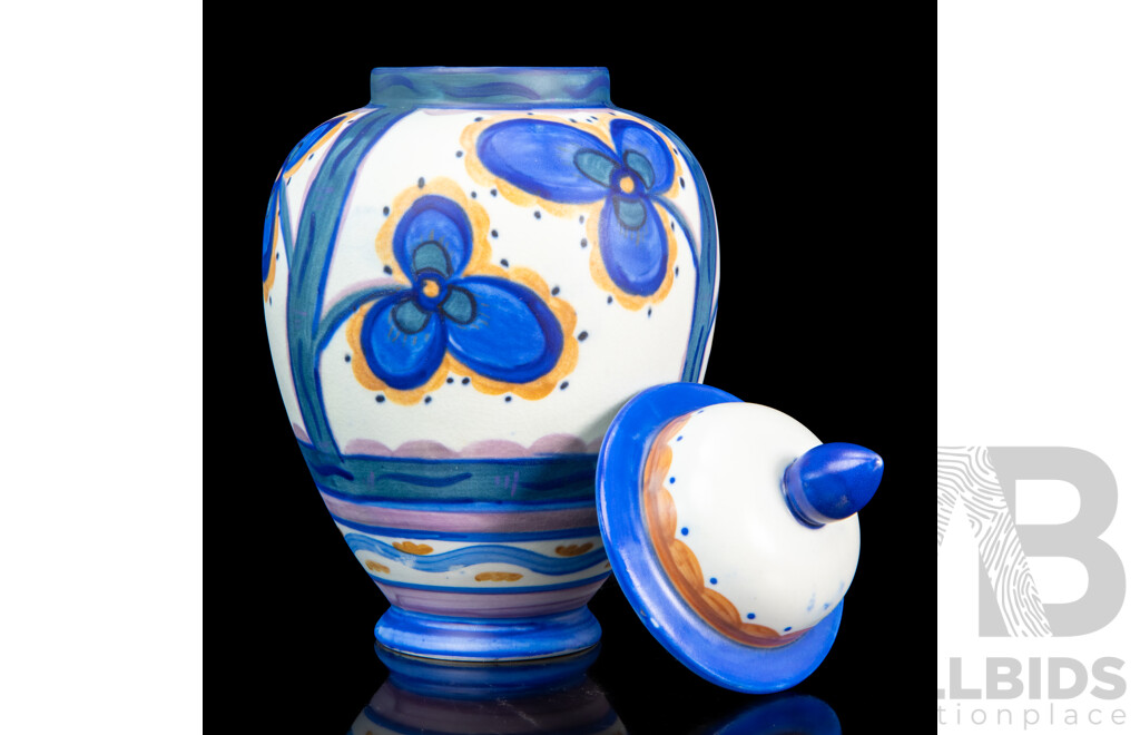 Rare Carlton Ware (England) Handcraft 'Shamrock' Lidded Jar with Finial – Pattern No. 3235