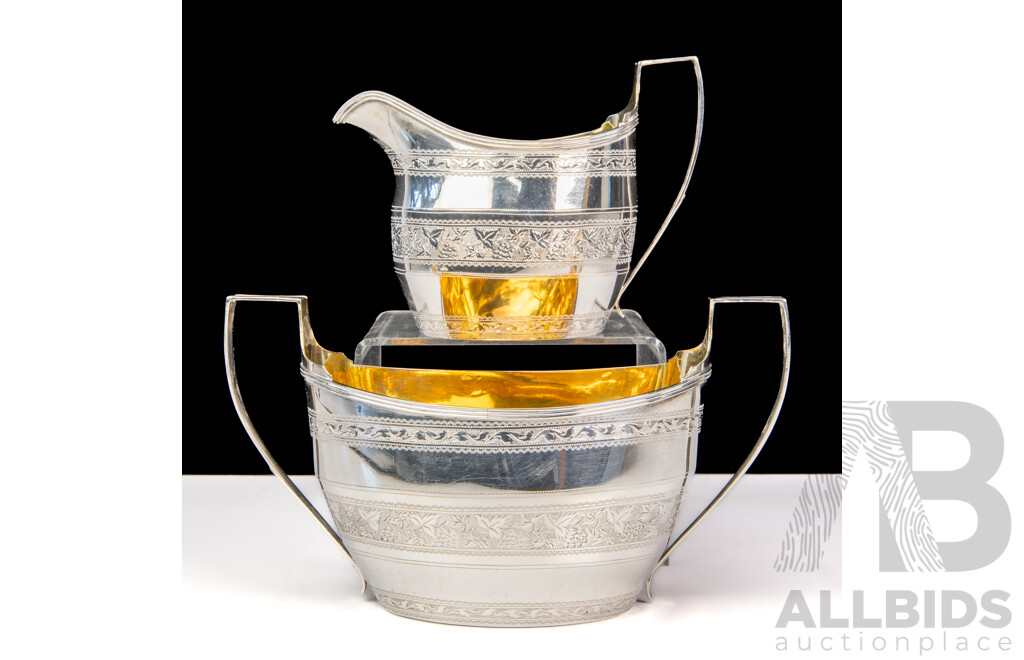 1807 George McHattie (Edinburgh) Sterling Silver Milk Jug and Sugar Set
