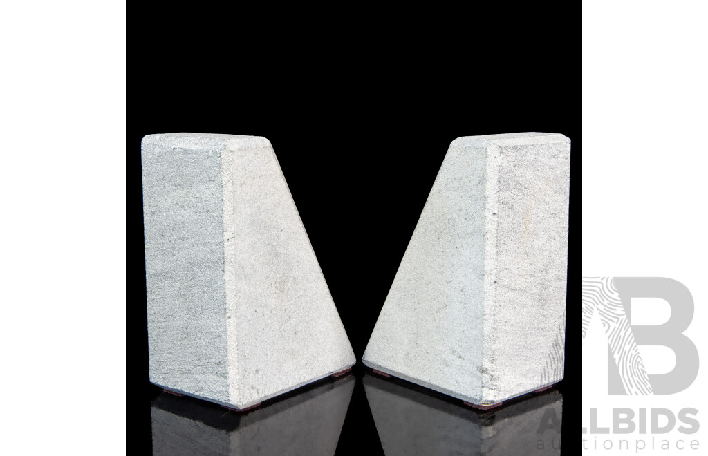 Siku Inuit Soapstone Bookends (Pair) – Eskimo Hunting Motif, Canada