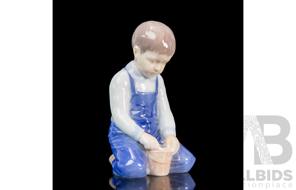 Vintage Bing & Grøndahl / Royal Copenhagen Porcelain Figurine – 'Boy with Bucket' #2127