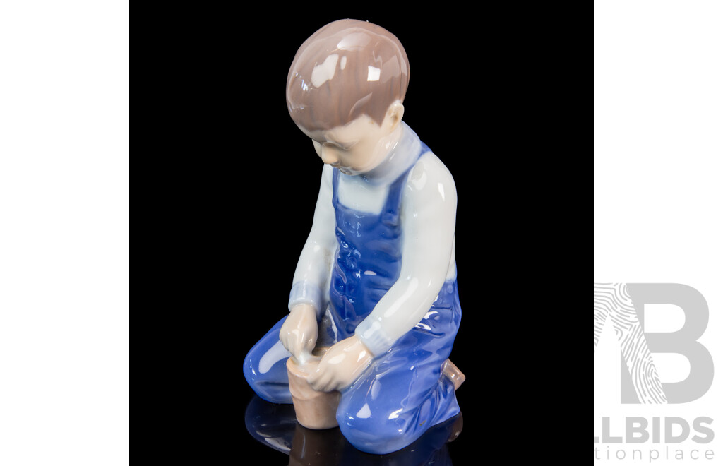 Vintage Bing & Grøndahl / Royal Copenhagen Porcelain Figurine – 'Boy with Bucket' #2127