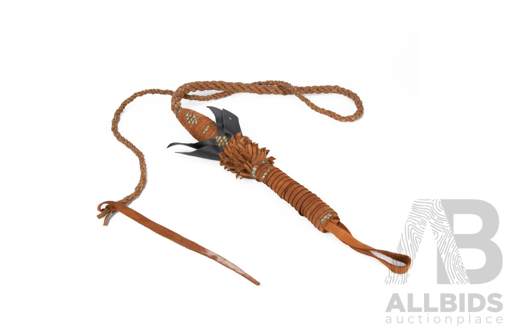 Vintage Braided Leather Whip