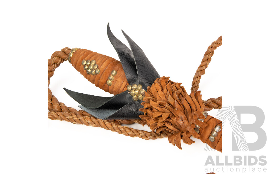 Vintage Braided Leather Whip