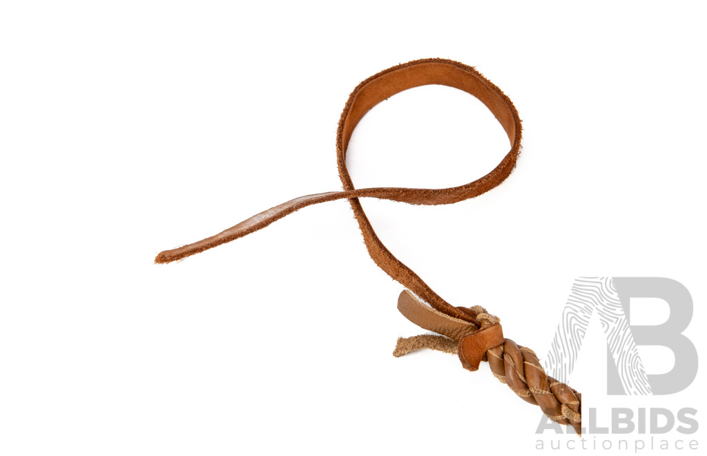 Vintage Braided Leather Whip