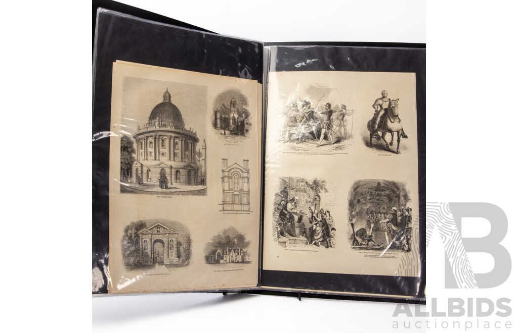 Collection of 60 Woodcut Engravings, Charles Knight Volumes, C 1850s