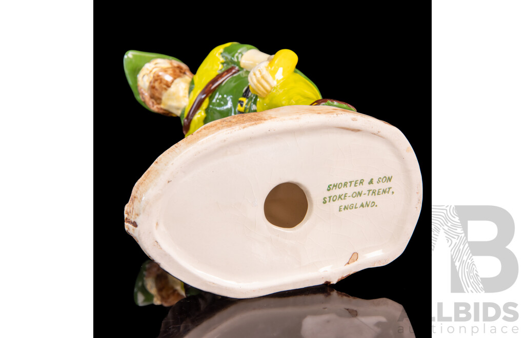 SHORTER & SON, Stoke-On-Trent, Glazed Earthenware Figure of a Robin Hood Style Huntsman, Mid-20th Century