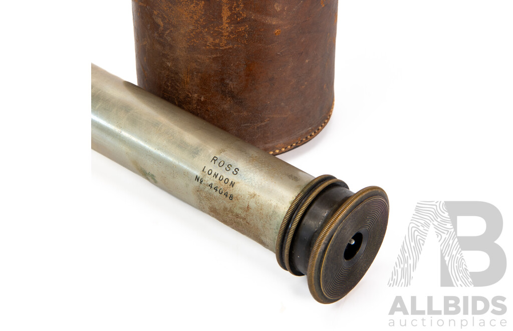 Ross of London Brass Draw Telescope with Leather Case