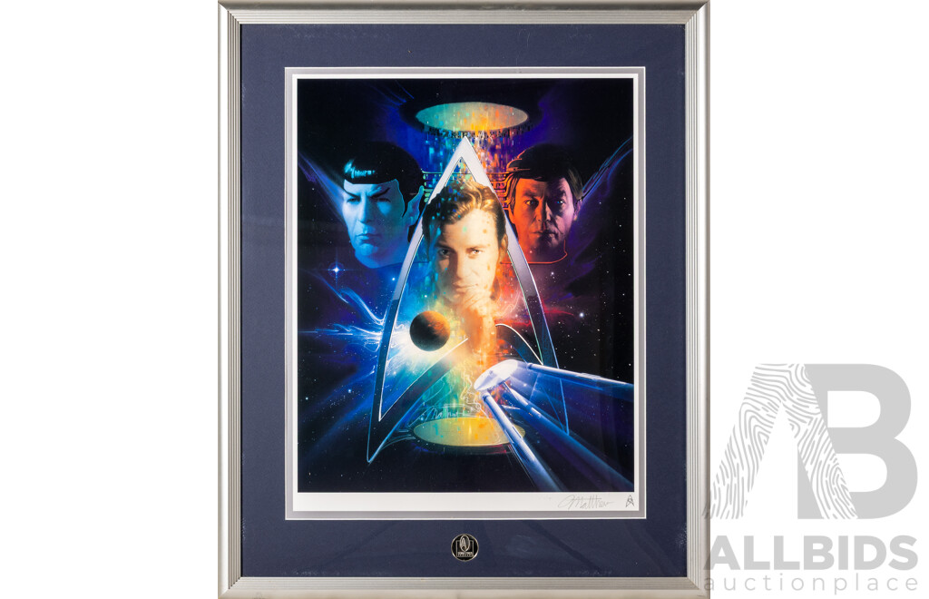 Matthew Joseph Peak, (20th Century, American, 1959-), Beyond the Final Frontier, Limited Edition Signed Star Trek 30th Anniversary Lithograph, 62 x 51 cm (frame)