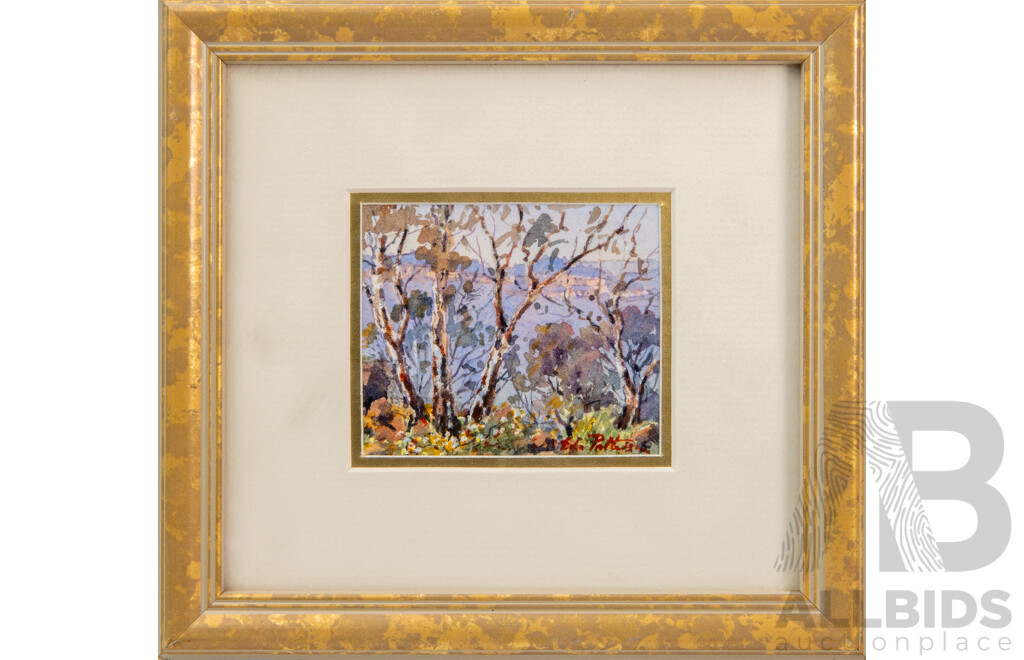 Miniature Watercolour Painting of the Blue Mountains (Award-Winning Artist Isla Patterson)