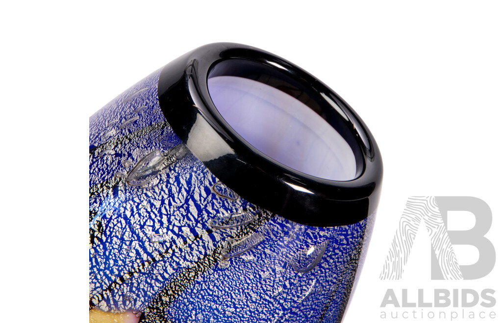 Two Stunning Large Studio Art Glass Vases