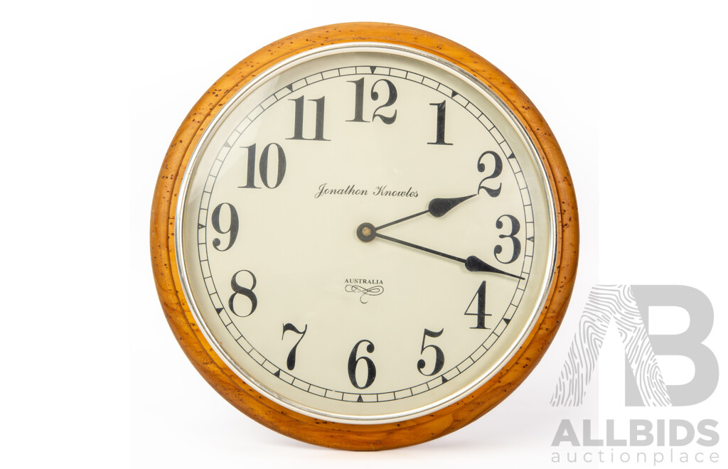 Vintage Jonathan Knowles (Sydney) Wall Clock, 35 cm Diameter