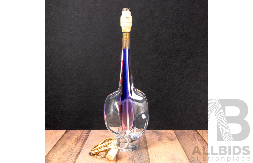 Vintage Murano Sommerso Art Glass Table Lamp