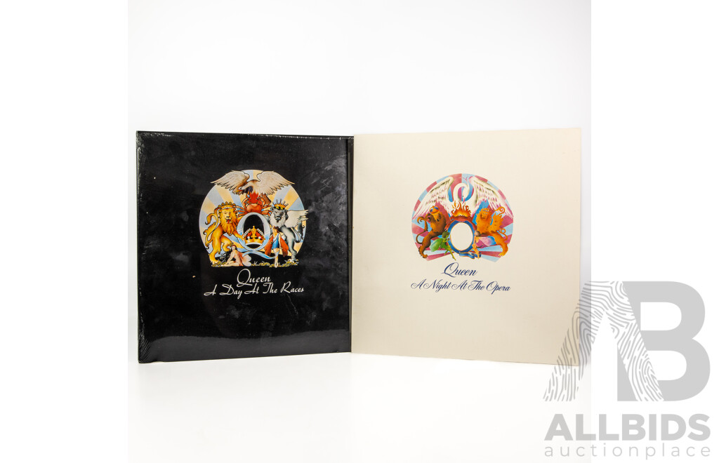 Two Queen Vinyl Albums, A Night at the Opera and A Day at the Races