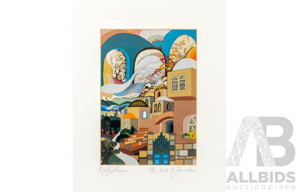 Bracha Lavee-Brym the Gate to Jerusalem Gold-Embossed Print