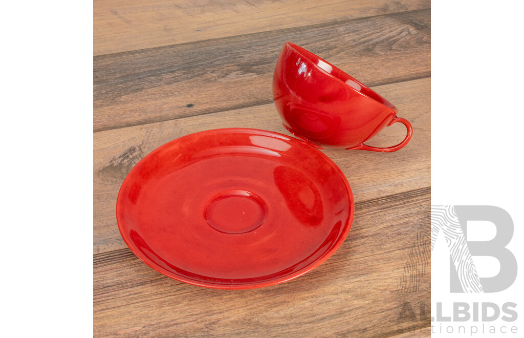 Vintage Royal Doulton Flambe Ware Demitasse Cup and Saucer