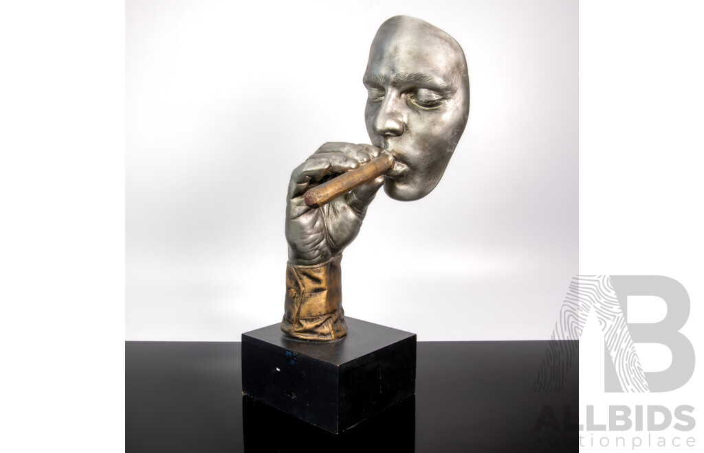John Cutrone (Austrian) Sculpture 'Havana Man Smoking Cigar' - Austin Productions