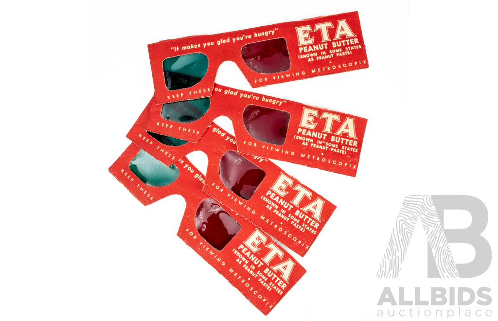 Four Sets of Vintage ETA Peanuts 3D Glasses