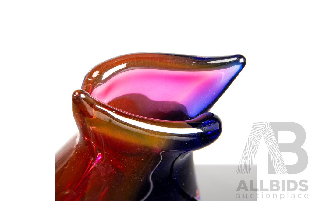 Luigi Onesto Murano Sommerso Glass Vase for Vetreria Oball