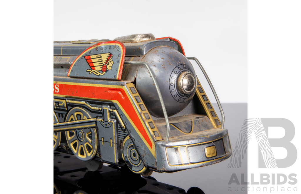 Vintage Tin Lithographed 'Overland Express' Toy Train Engine