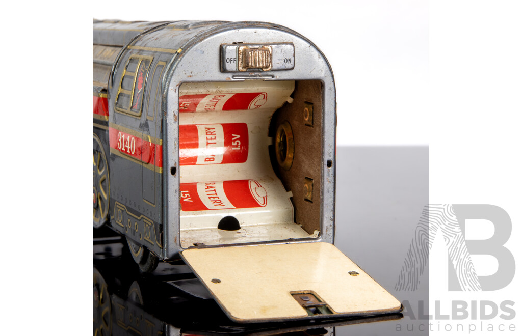 Vintage Tin Lithographed 'Overland Express' Toy Train Engine