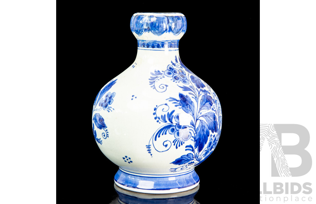 Royal Delft Blue and White Vase, Late 19th Century