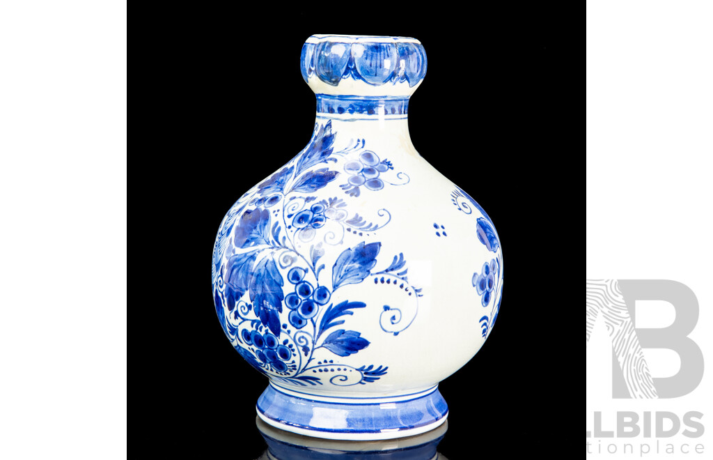 Royal Delft Blue and White Vase, Late 19th Century