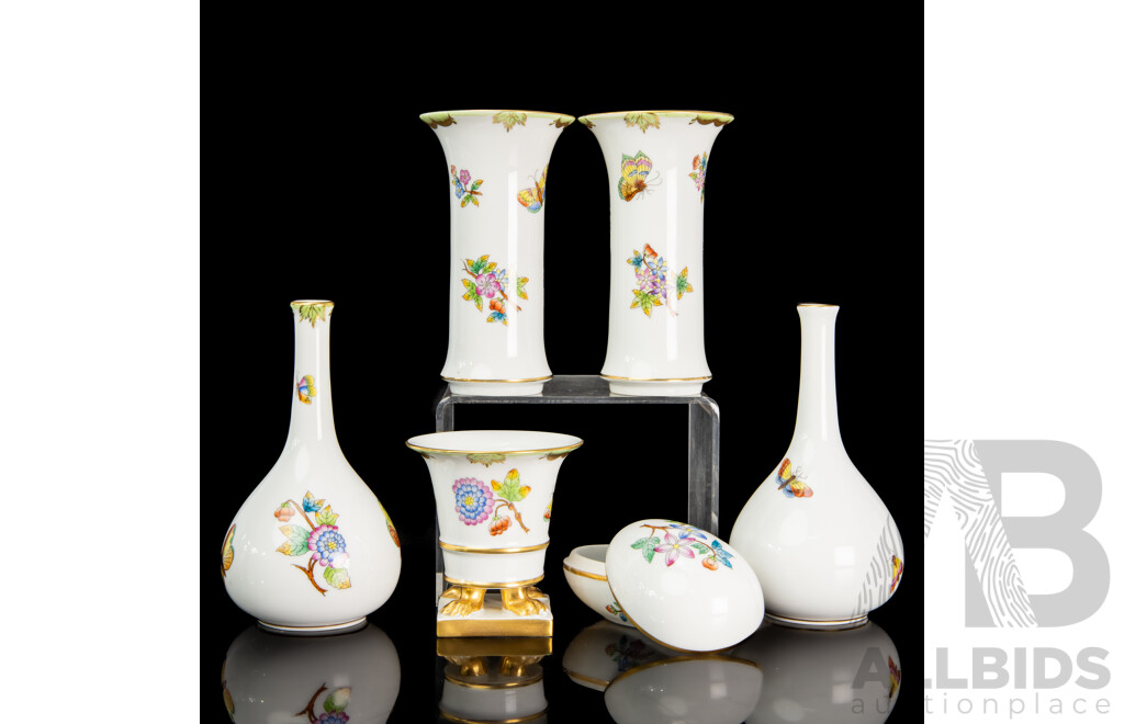 Herend Porcelain Items in Queen Victoria Pattern (Hungary)