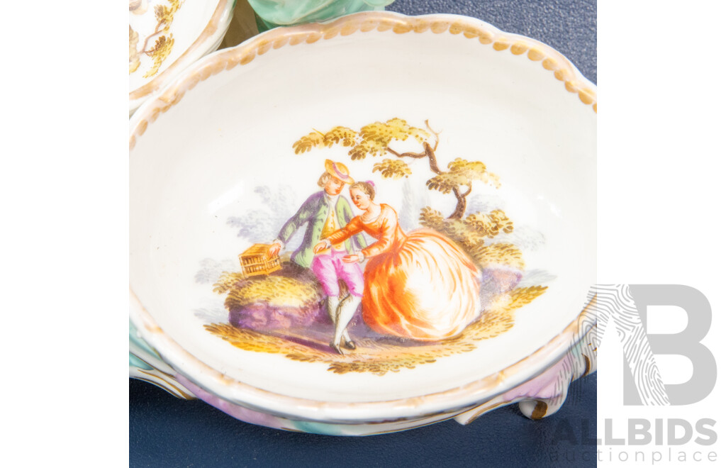 Pair of Antique KPM Berlin Porcelain Figural Spice or Salt Dishes
